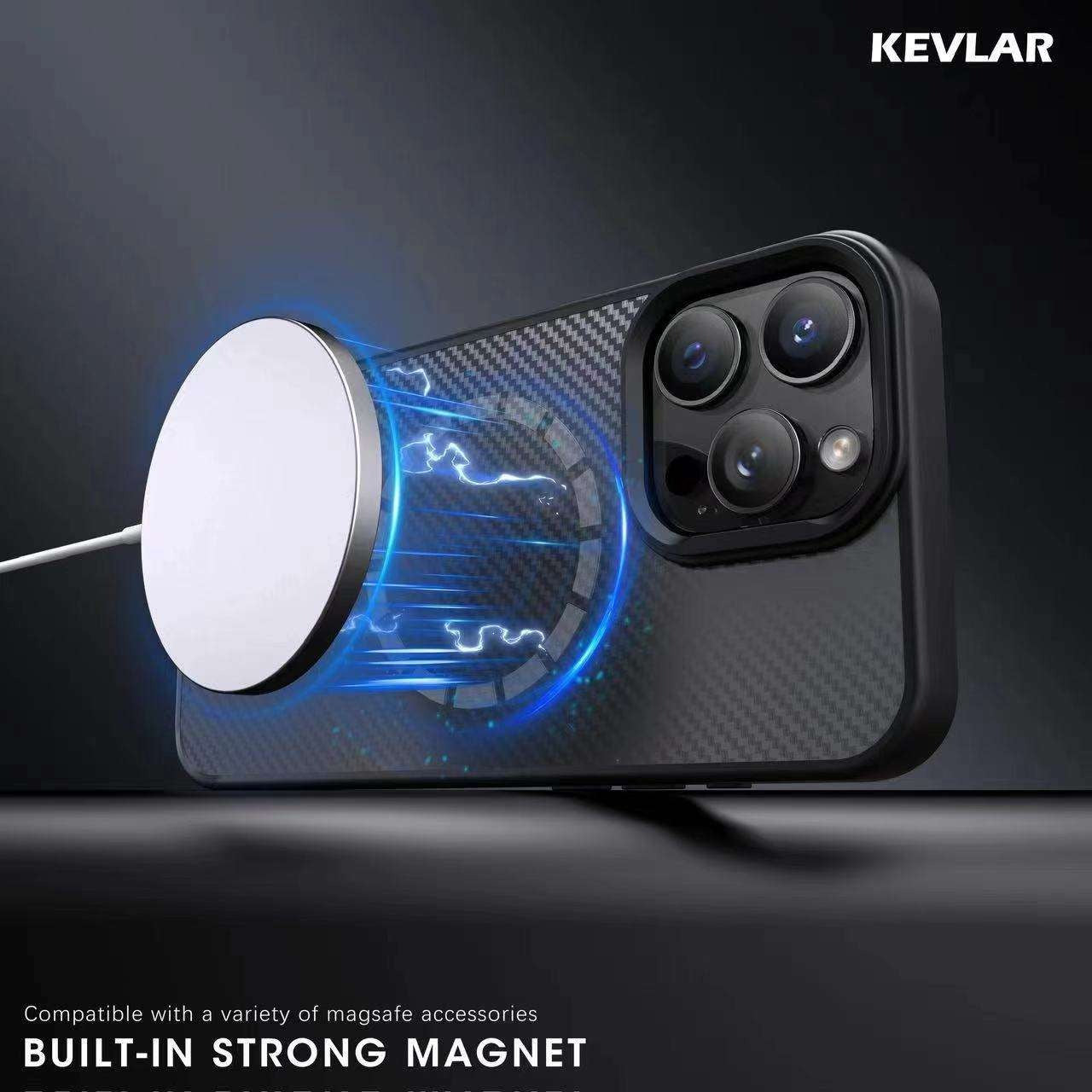 KEVLAR Carbon Soft Shock Proof MagSafe Case for iPhone