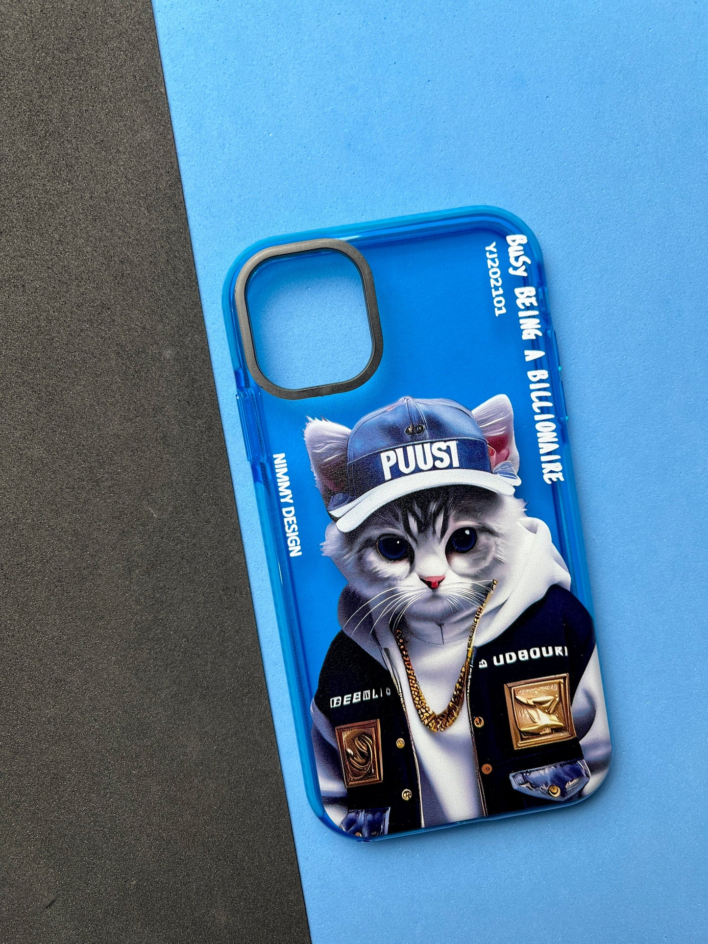 NIMMY Blue Billionaire Cat  Bumper Case For iPhone