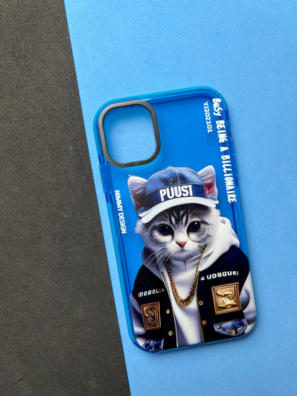 NIMMY Blue Billionaire Cat  Bumper Case For iPhone