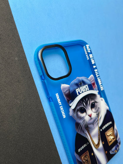 NIMMY Blue Billionaire Cat  Bumper Case For iPhone
