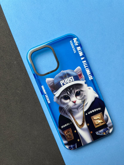 NIMMY Blue Billionaire Cat  Bumper Case For iPhone