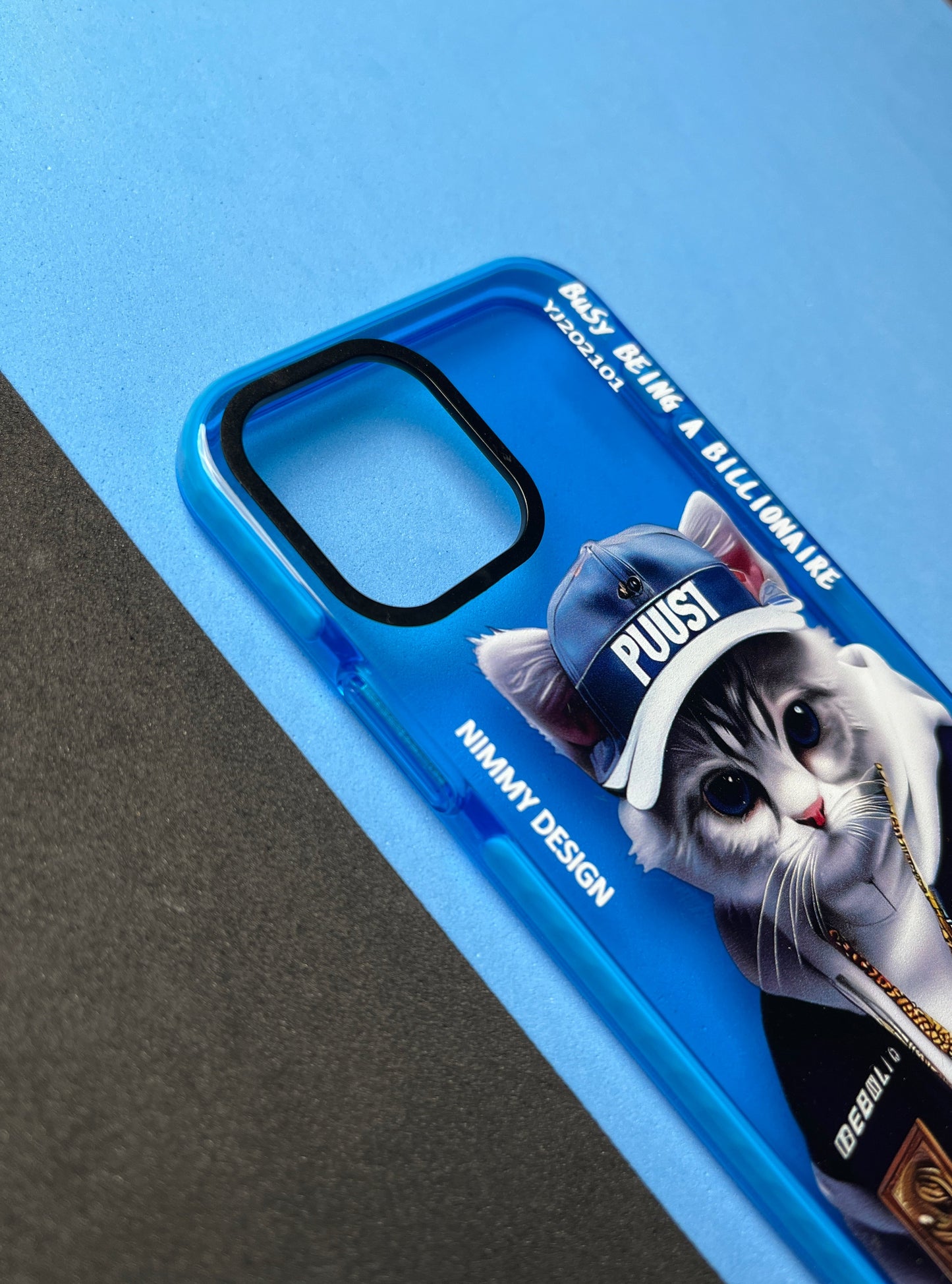 NIMMY Blue Billionaire Cat  Bumper Case For iPhone