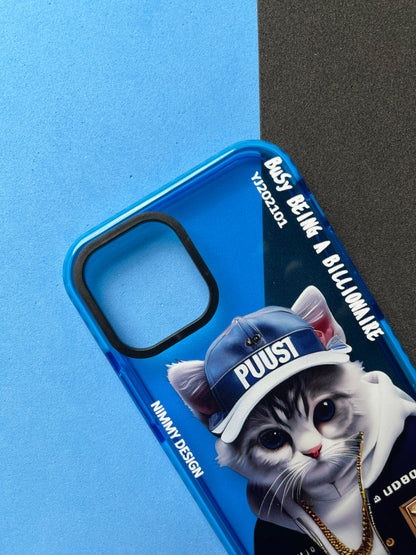 NIMMY Blue Billionaire Cat  Bumper Case For iPhone
