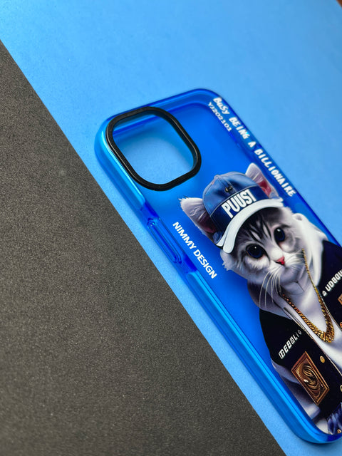 NIMMY Blue Billionaire Cat  Bumper Case For iPhone