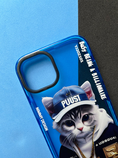 NIMMY Blue Billionaire Cat  Bumper Case For iPhone