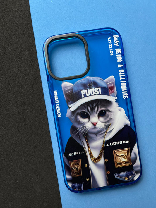 NIMMY Blue Billionaire Cat  Bumper Case For iPhone