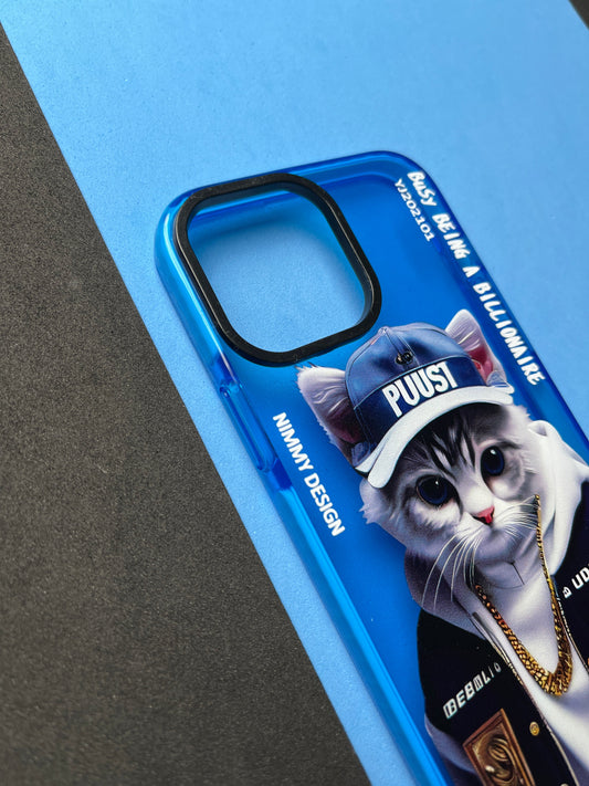 NIMMY Blue Billionaire Cat  Bumper Case For iPhone