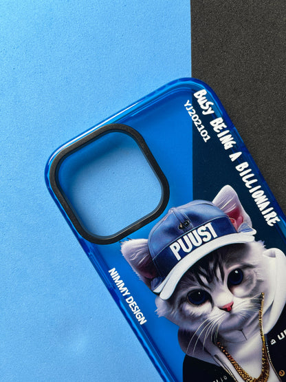 NIMMY Blue Billionaire Cat  Bumper Case For iPhone