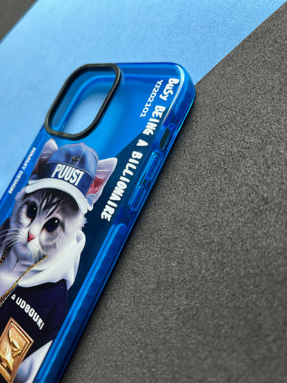 NIMMY Blue Billionaire Cat  Bumper Case For iPhone