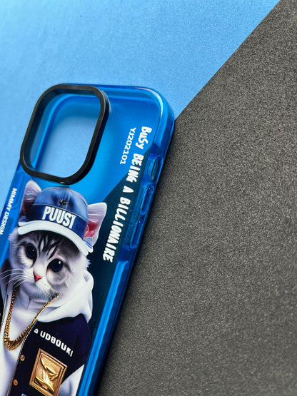 NIMMY Blue Billionaire Cat  Bumper Case For iPhone