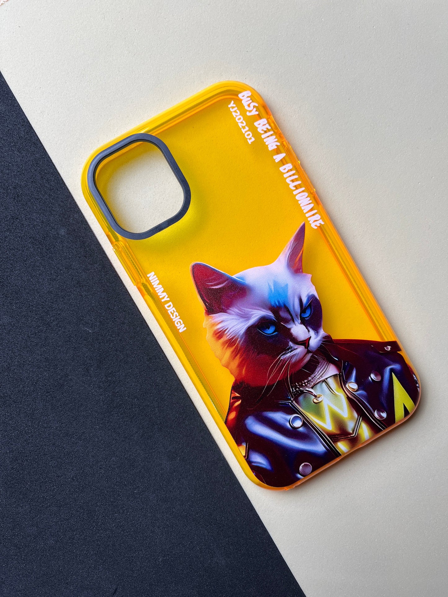 NIMMY Yellow Evil Cat Bumper Case For iPhone
