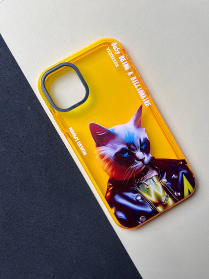 NIMMY Yellow Evil Cat Bumper Case For iPhone
