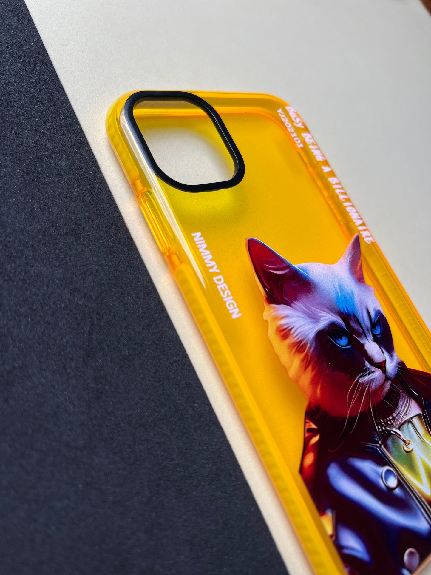 NIMMY Yellow Evil Cat Bumper Case For iPhone