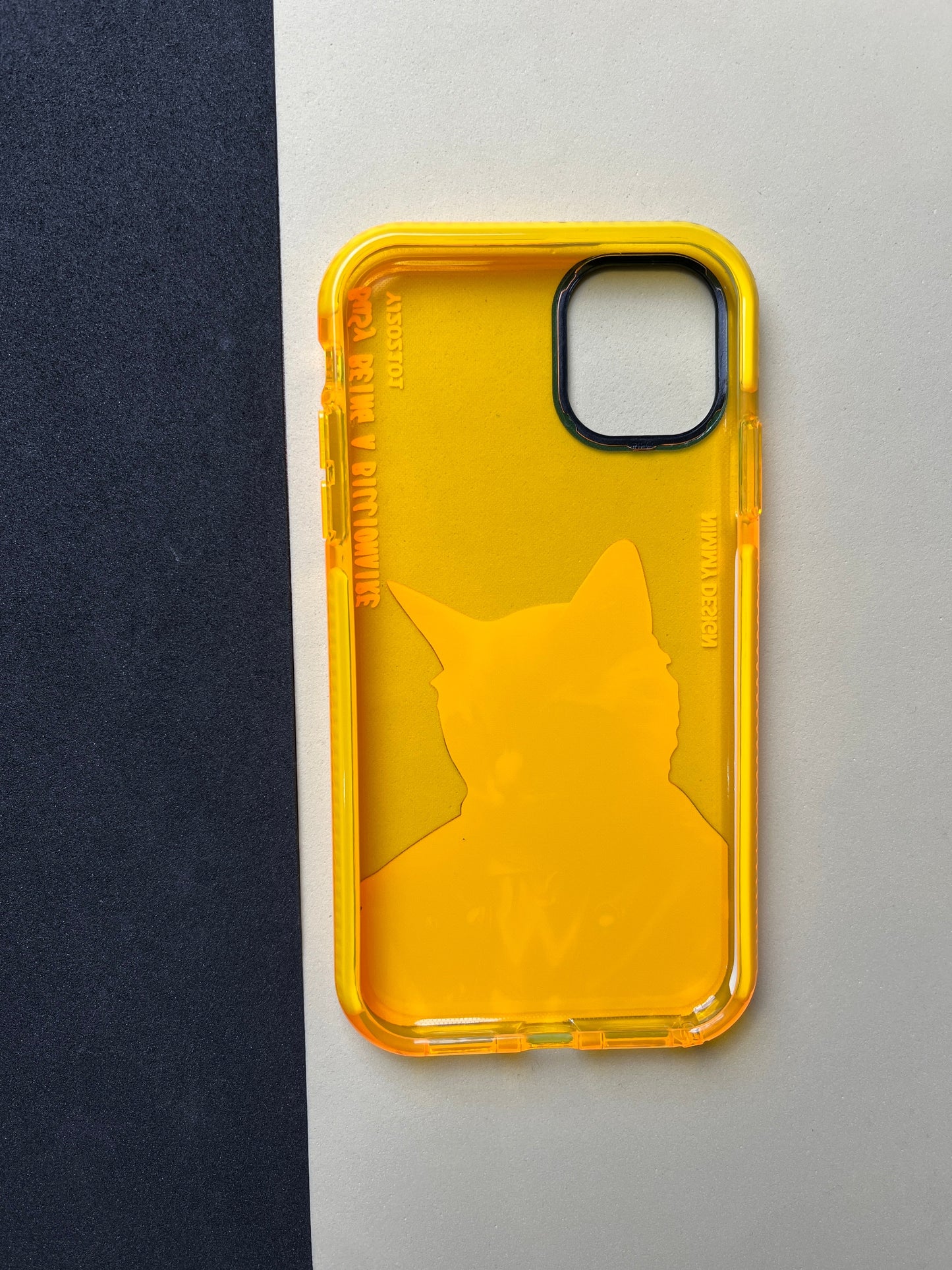 NIMMY Yellow Evil Cat Bumper Case For iPhone