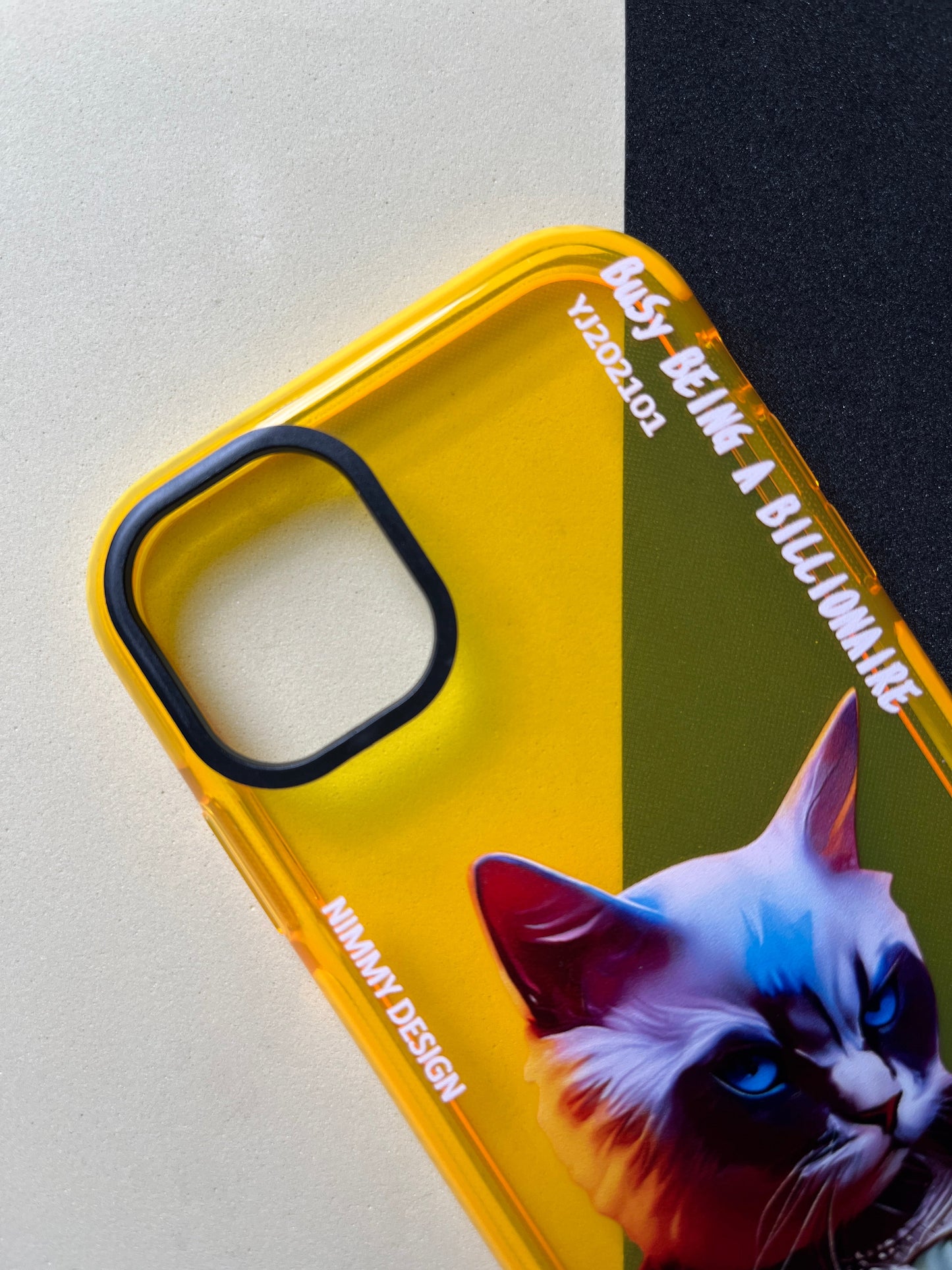 NIMMY Yellow Evil Cat Bumper Case For iPhone