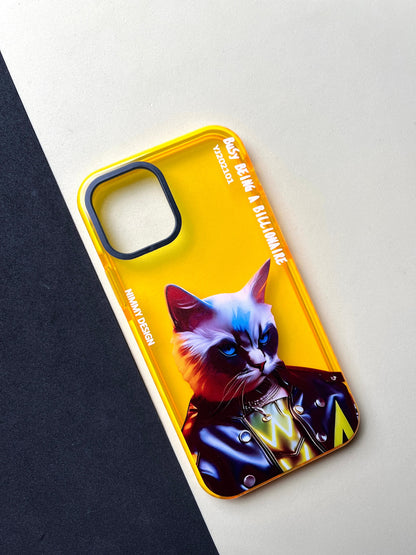 NIMMY Yellow Evil Cat Bumper Case For iPhone