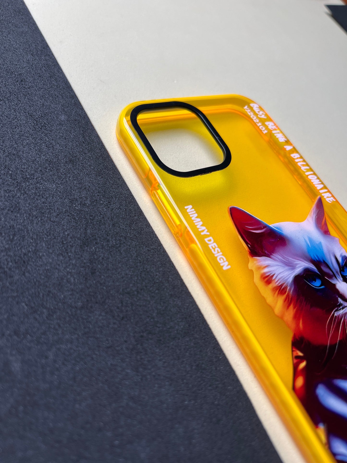NIMMY Yellow Evil Cat Bumper Case For iPhone