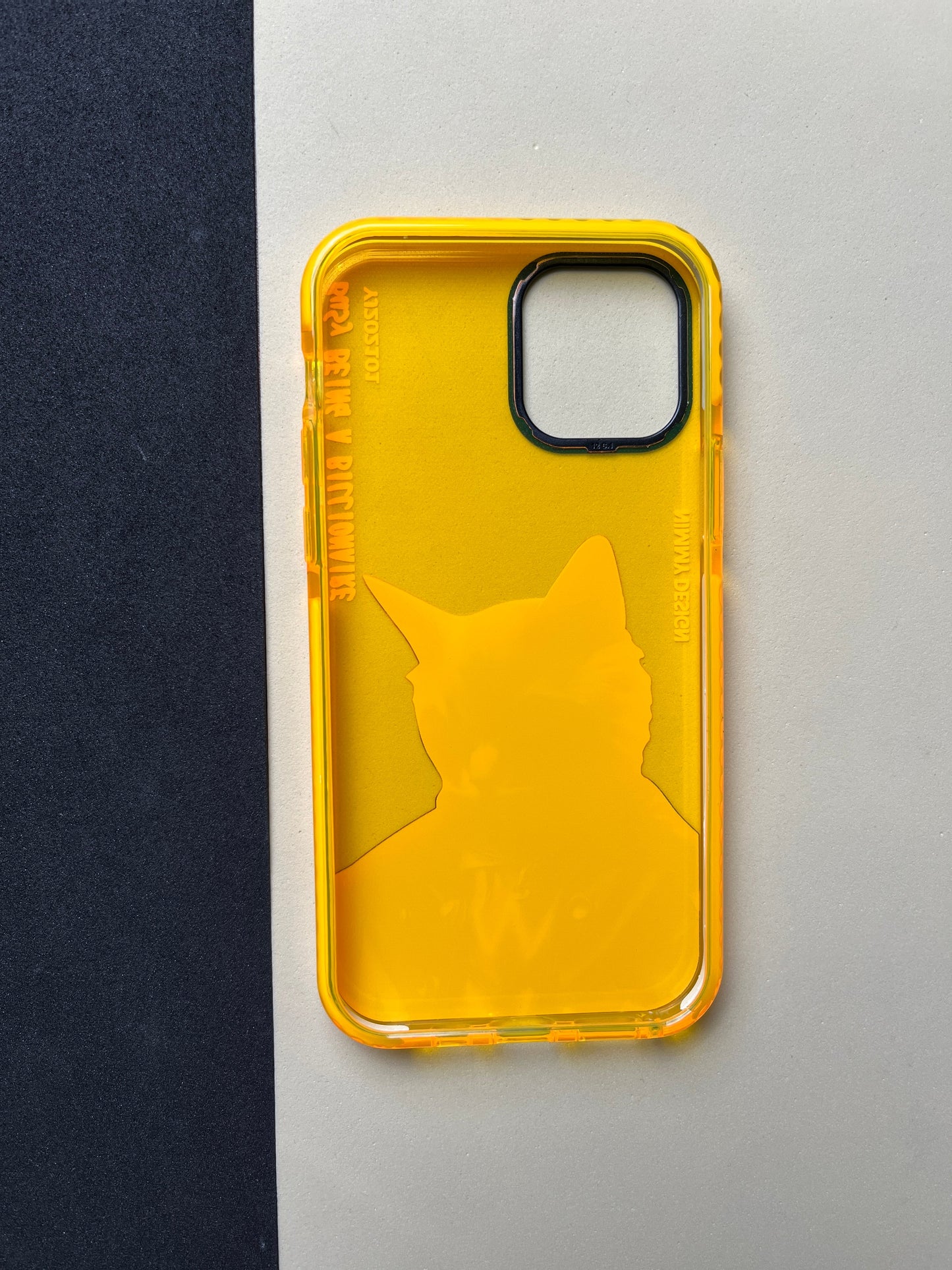 NIMMY Yellow Evil Cat Bumper Case For iPhone