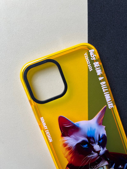 NIMMY Yellow Evil Cat Bumper Case For iPhone