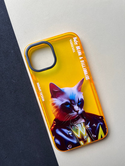 NIMMY Yellow Evil Cat Bumper Case For iPhone