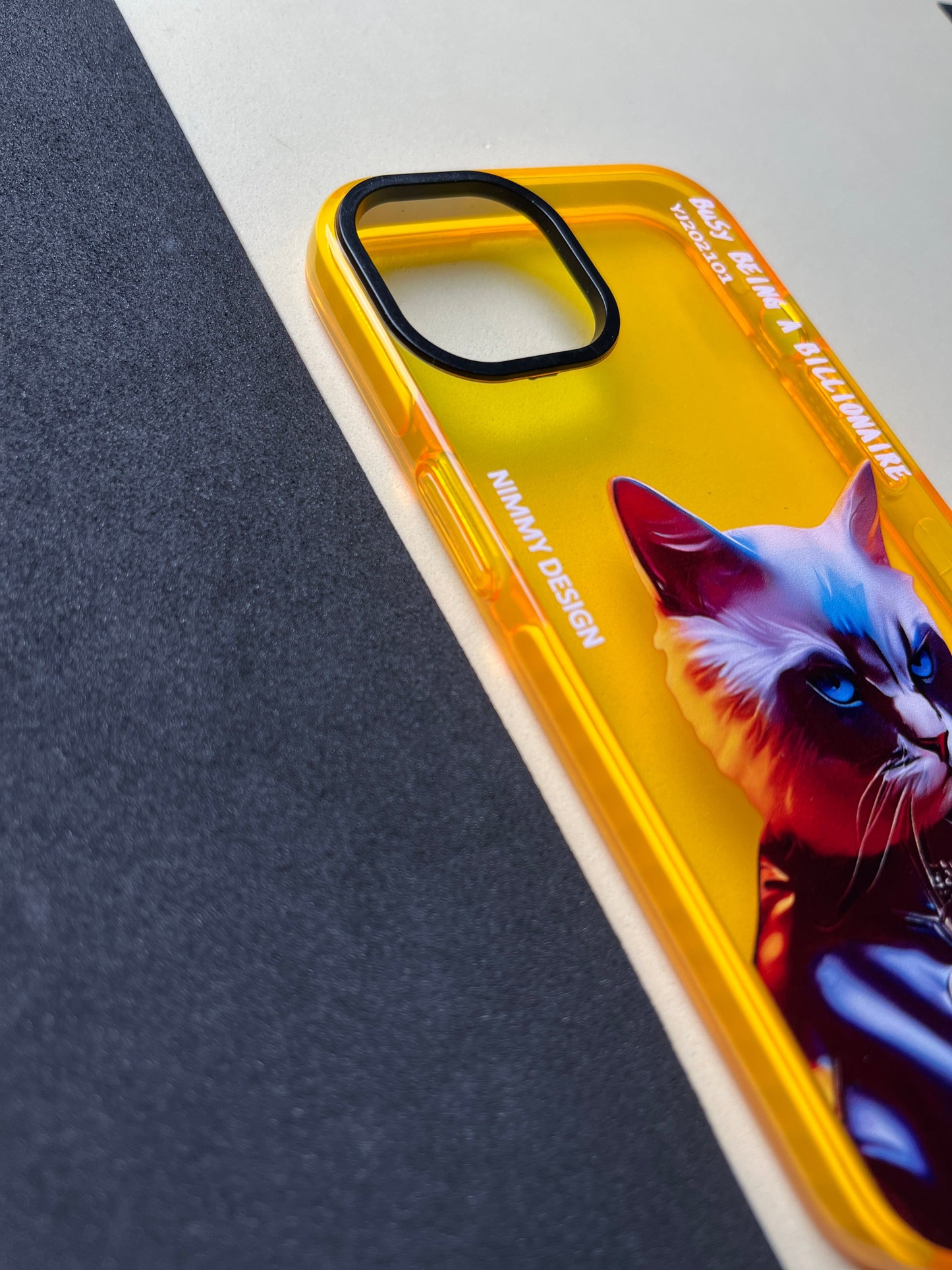 NIMMY Yellow Evil Cat Bumper Case For iPhone