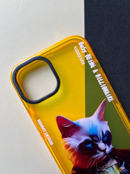 NIMMY Yellow Evil Cat Bumper Case For iPhone