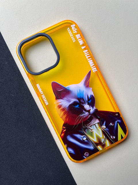 NIMMY Yellow Evil Cat Bumper Case For iPhone