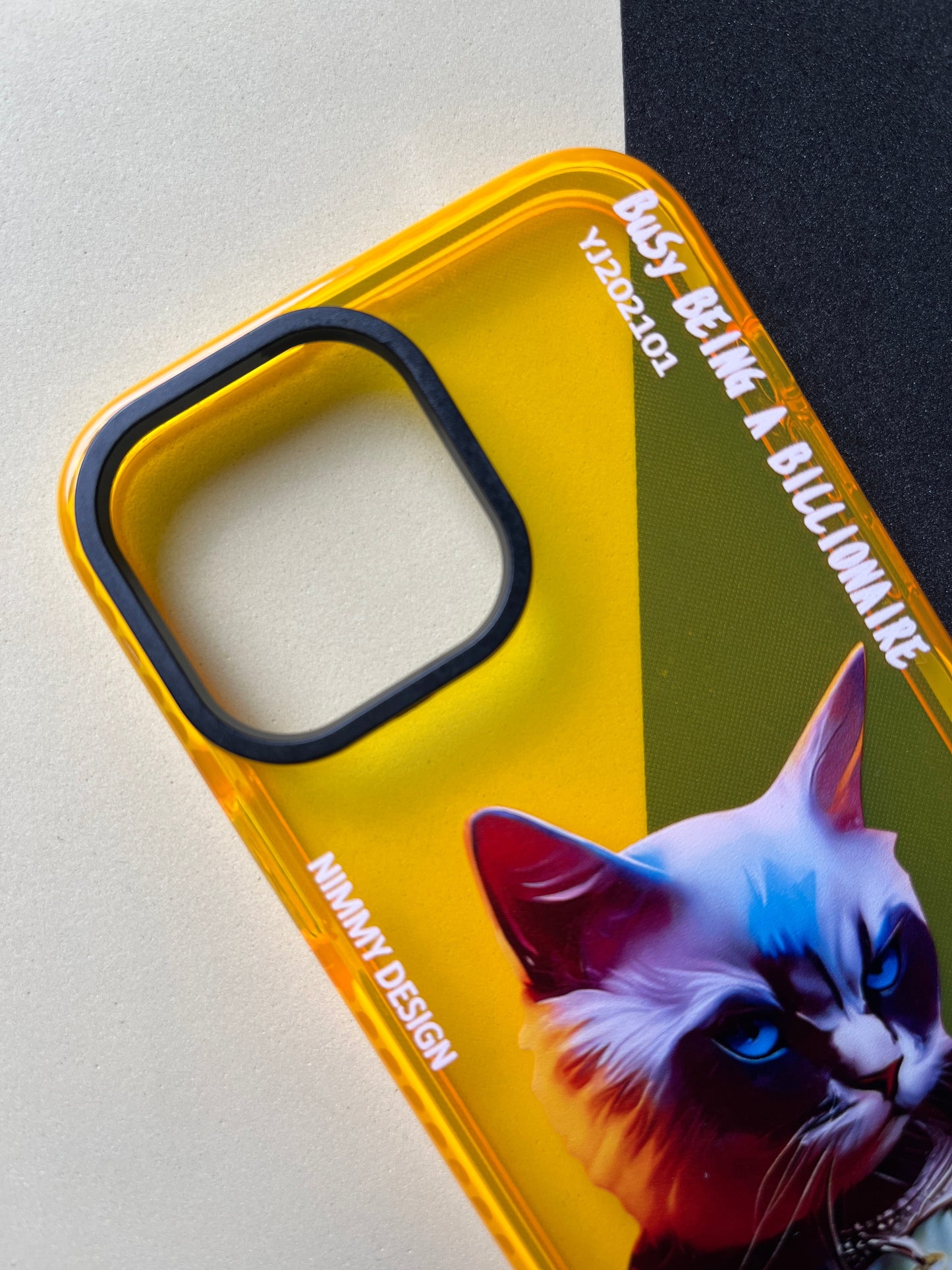 NIMMY Yellow Evil Cat Bumper Case For iPhone
