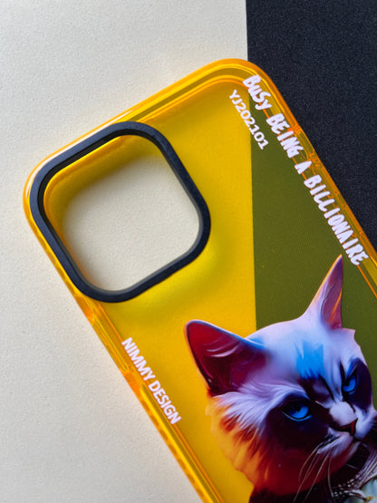 NIMMY Yellow Evil Cat Bumper Case For iPhone