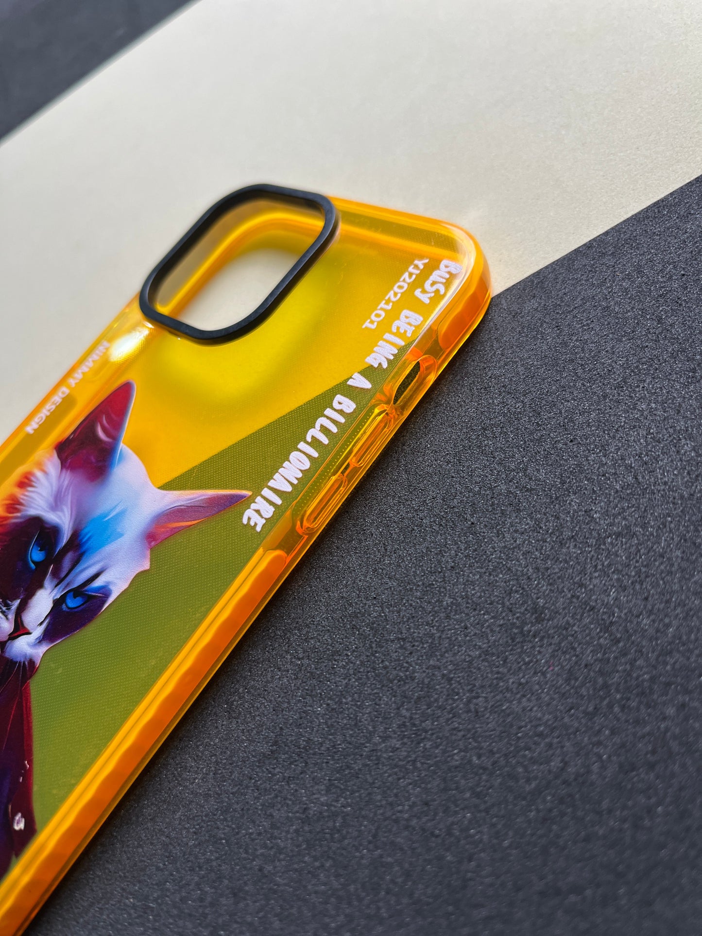 NIMMY Yellow Evil Cat Bumper Case For iPhone