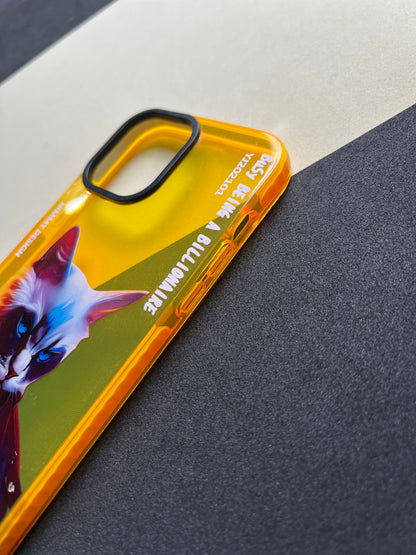 NIMMY Yellow Evil Cat Bumper Case For iPhone