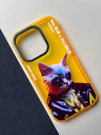 NIMMY Yellow Evil Cat Bumper Case For iPhone