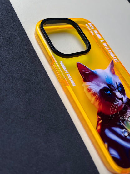 NIMMY Yellow Evil Cat Bumper Case For iPhone