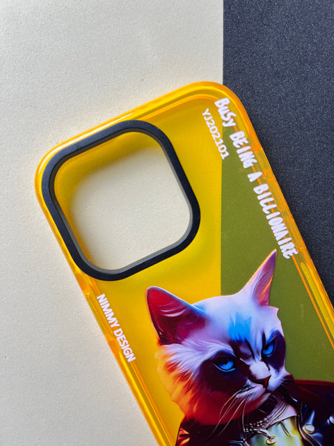 NIMMY Yellow Evil Cat Bumper Case For iPhone