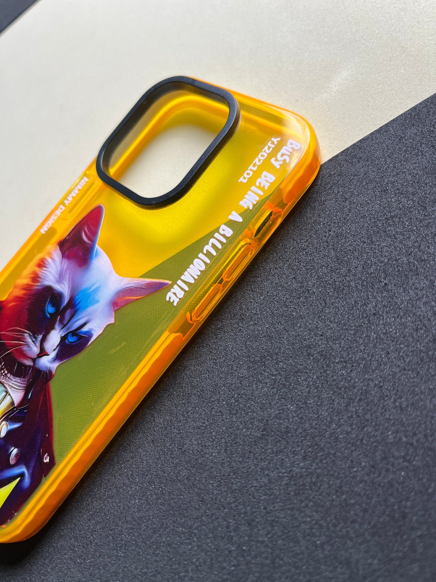 NIMMY Yellow Evil Cat Bumper Case For iPhone