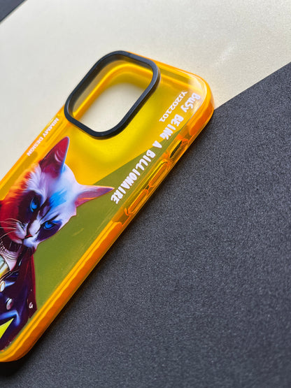 NIMMY Yellow Evil Cat Bumper Case For iPhone