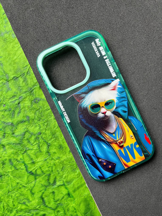 NIMMY Green Cat Bumper Case For iPhone