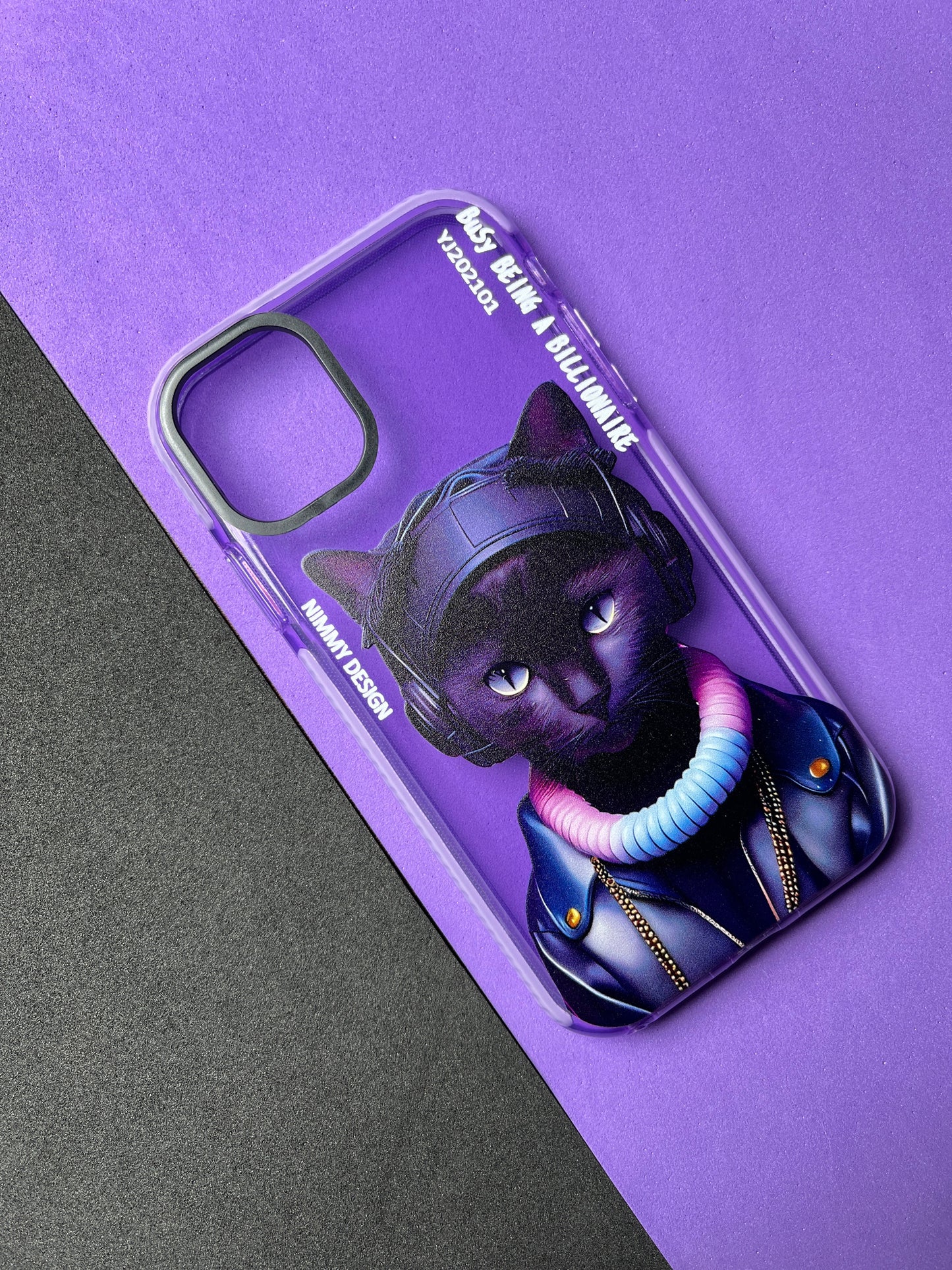 NIMMY Purple Cat Bumper Case For iPhone