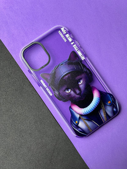 NIMMY Purple Cat Bumper Case For iPhone