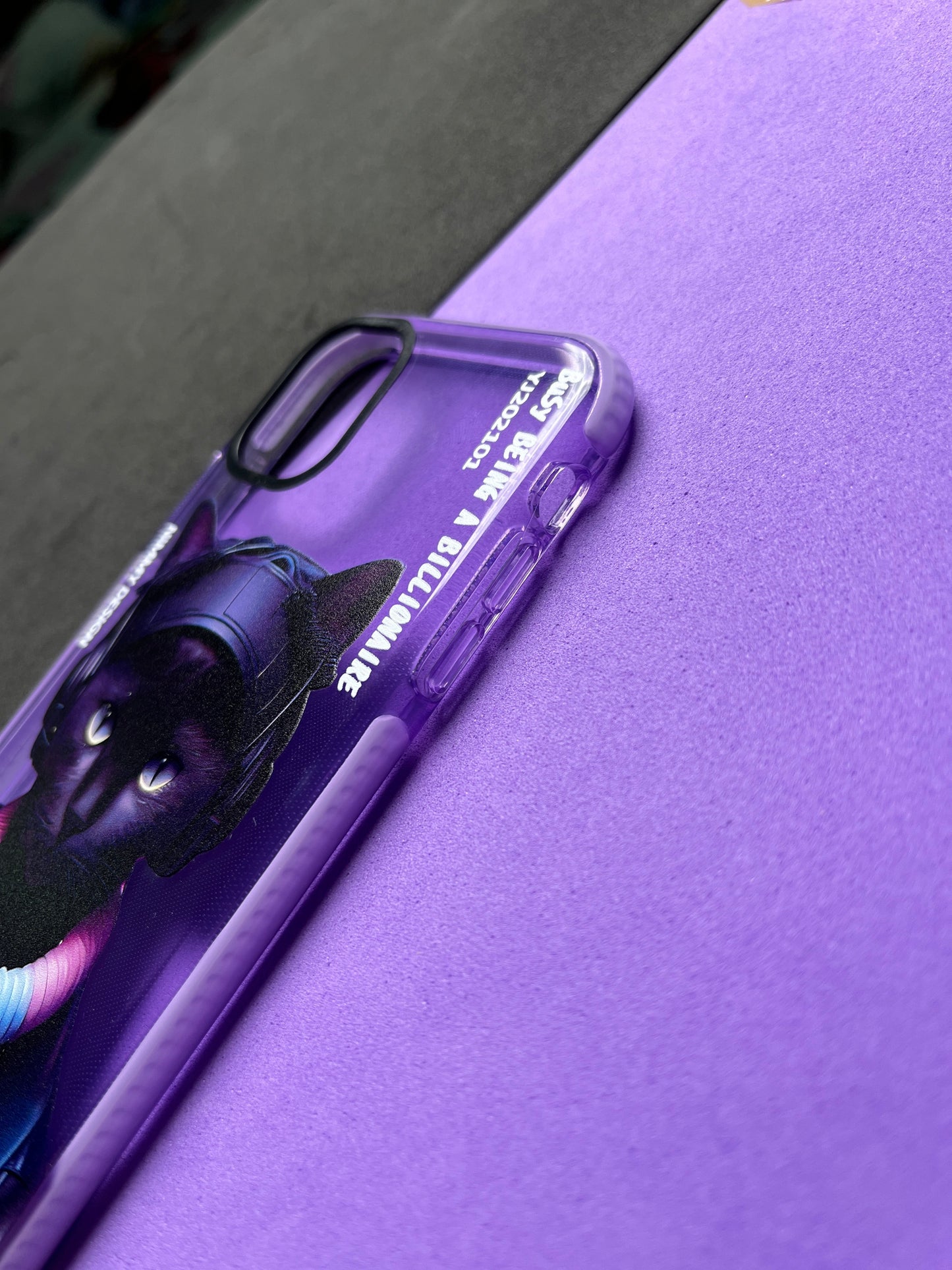 NIMMY Purple Cat Bumper Case For iPhone