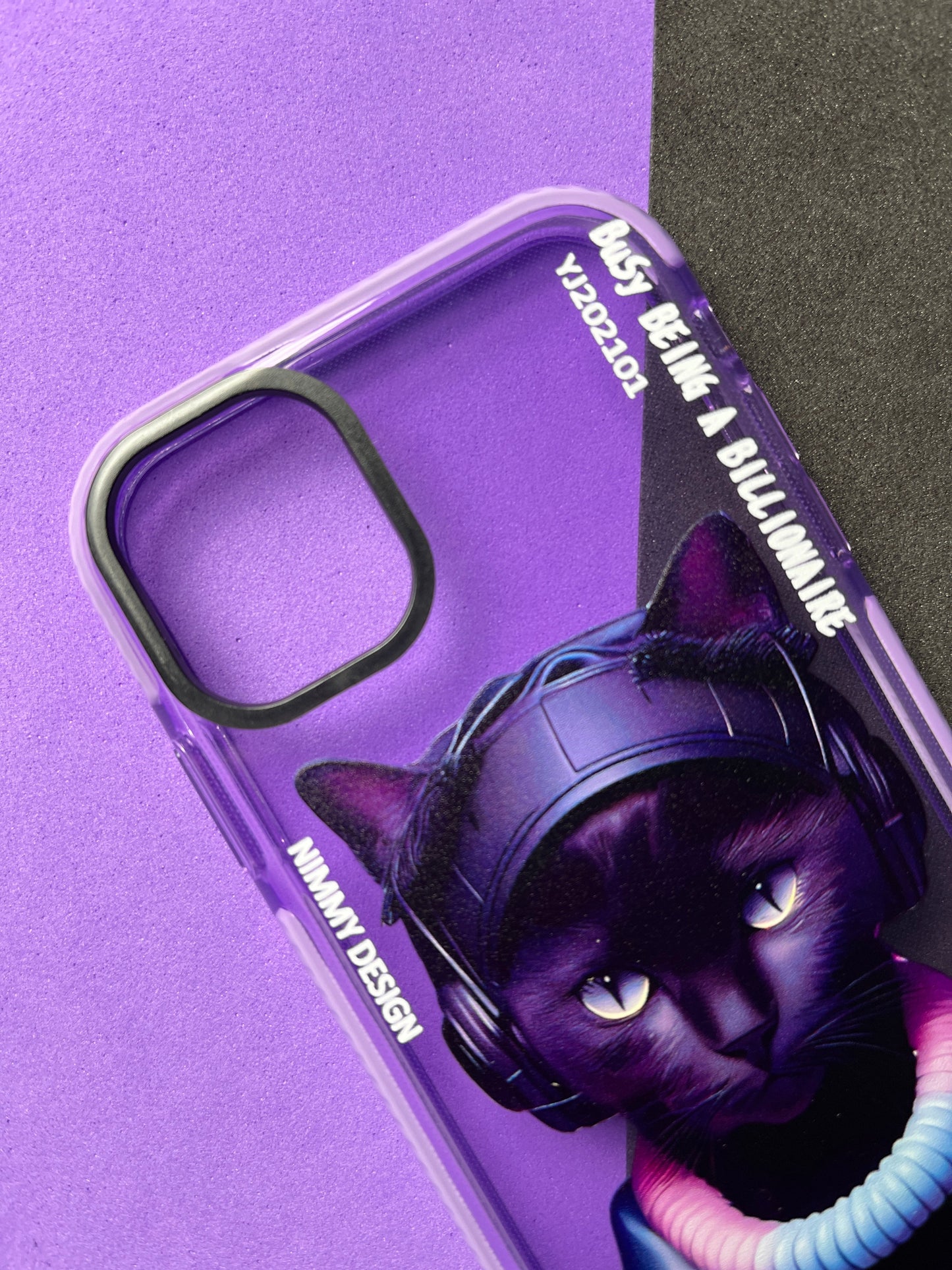 NIMMY Purple Cat Bumper Case For iPhone
