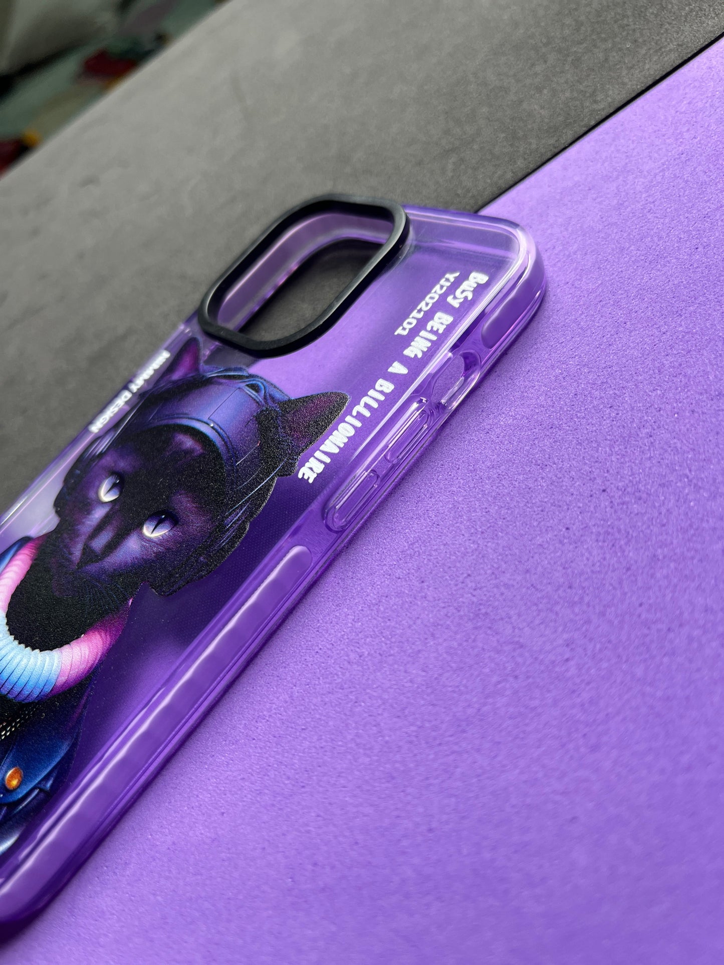 NIMMY Purple Cat Bumper Case For iPhone