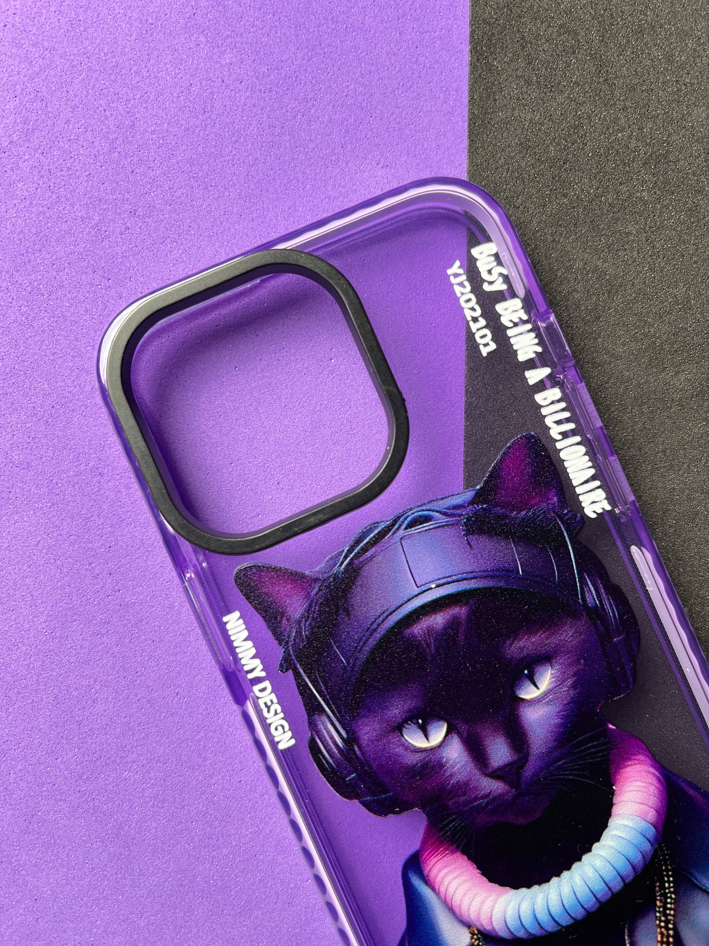 NIMMY Purple Cat Bumper Case For iPhone