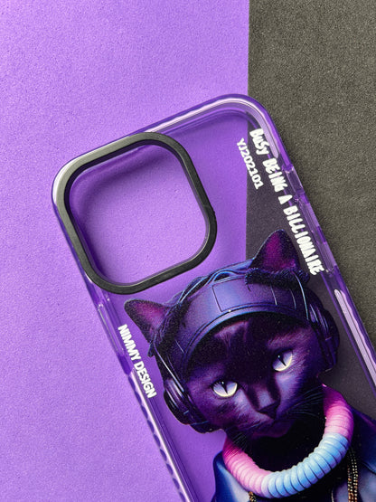 NIMMY Purple Cat Bumper Case For iPhone