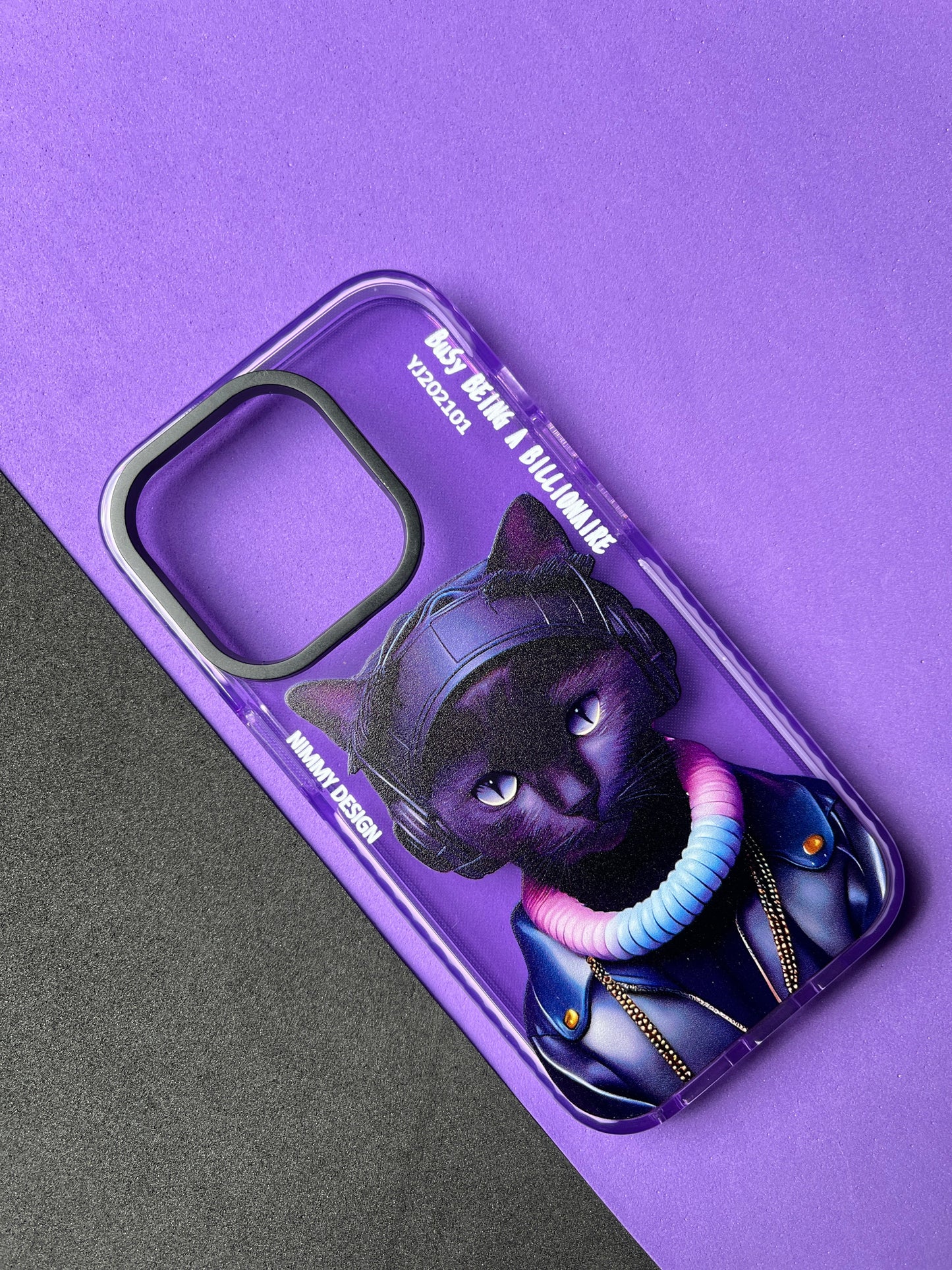 NIMMY Purple Cat Bumper Case For iPhone
