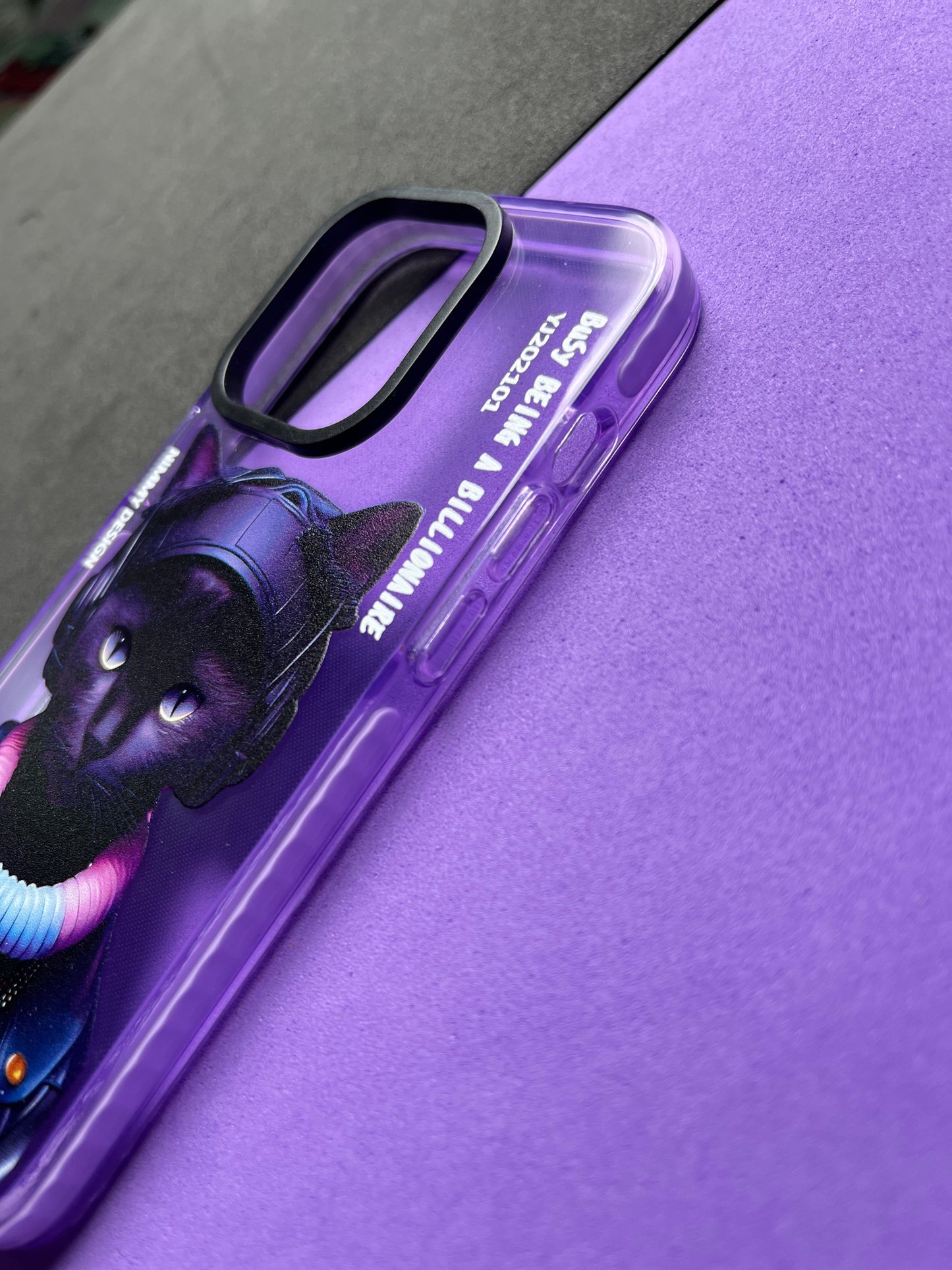 NIMMY Purple Cat Bumper Case For iPhone