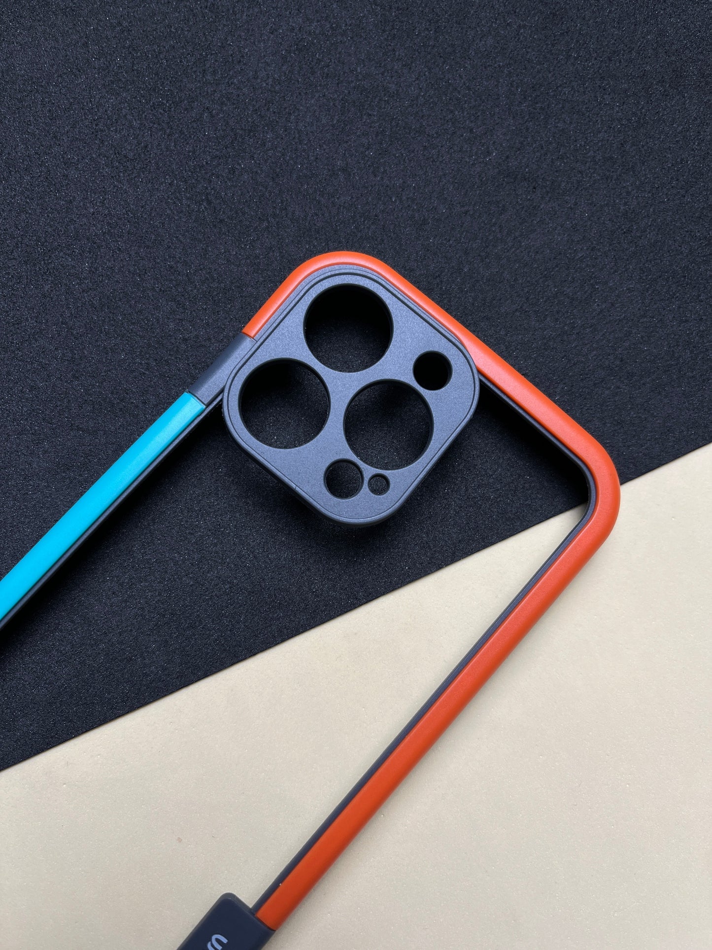 Walnut Blue Orange Bumper ring for iPhone