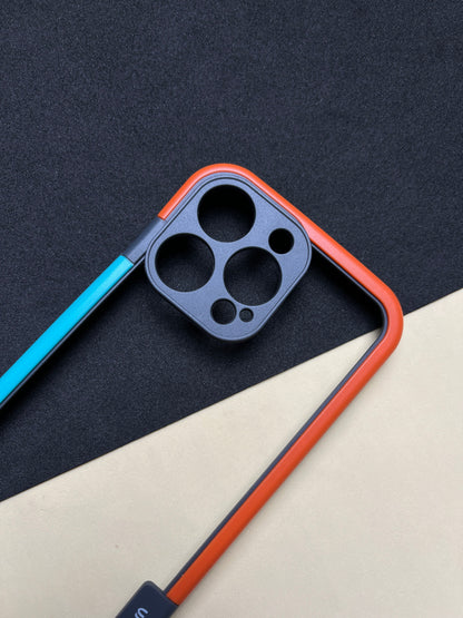 Walnut Blue Orange Bumper ring for iPhone