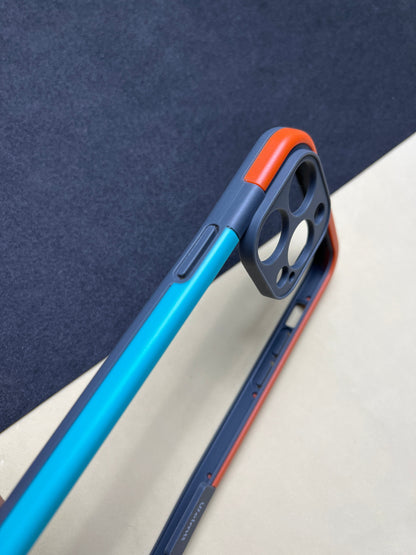 Walnut Blue Orange Bumper ring for iPhone