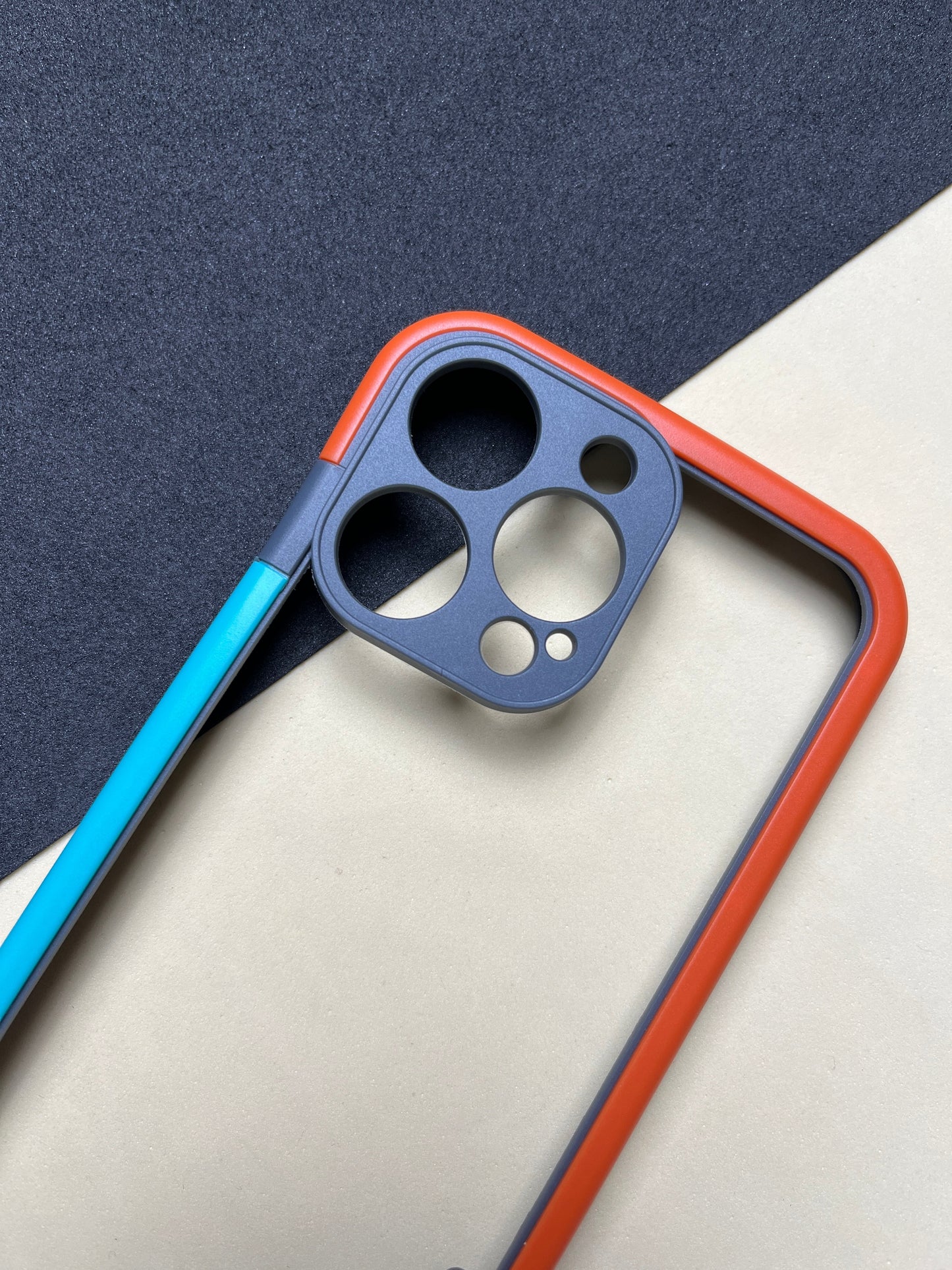 Walnut Blue Orange Bumper ring for iPhone